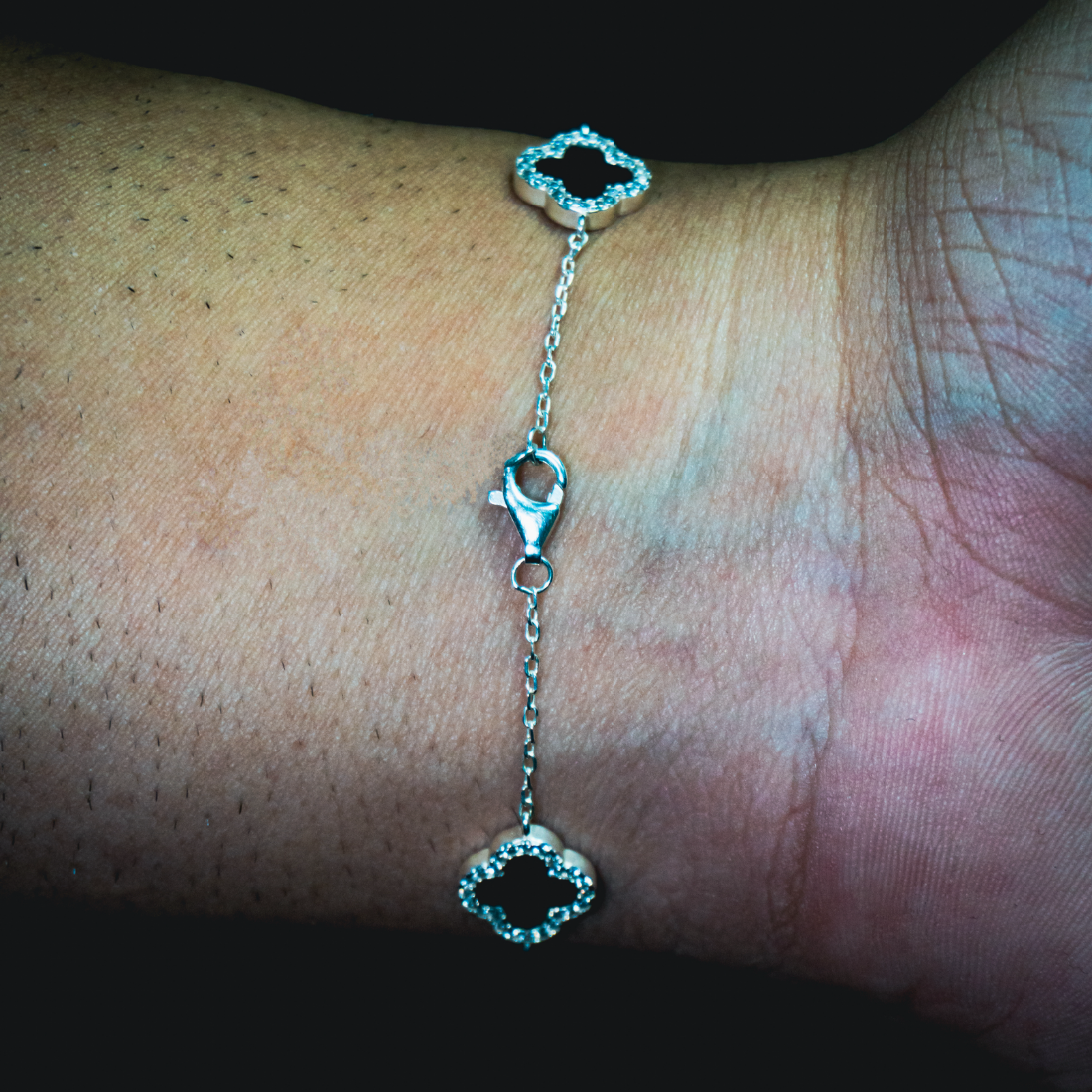 Pulseira Trevo cravejada Prata 925